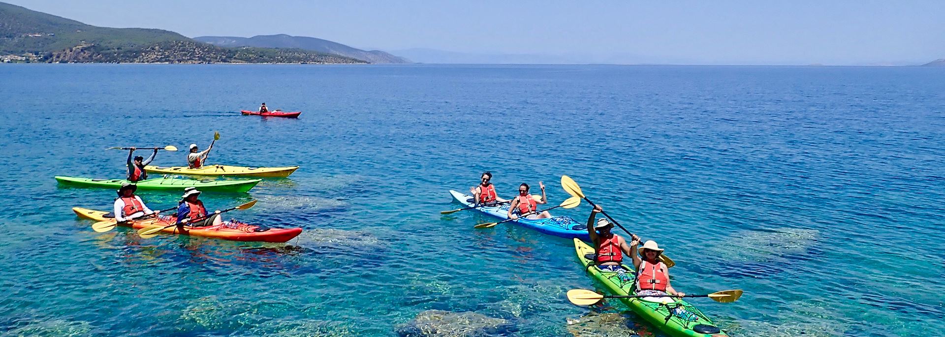 Kayaking to the sunken ruins of Epidavros