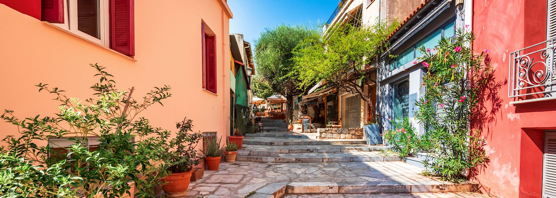 Old street in the Plaka district, Athens