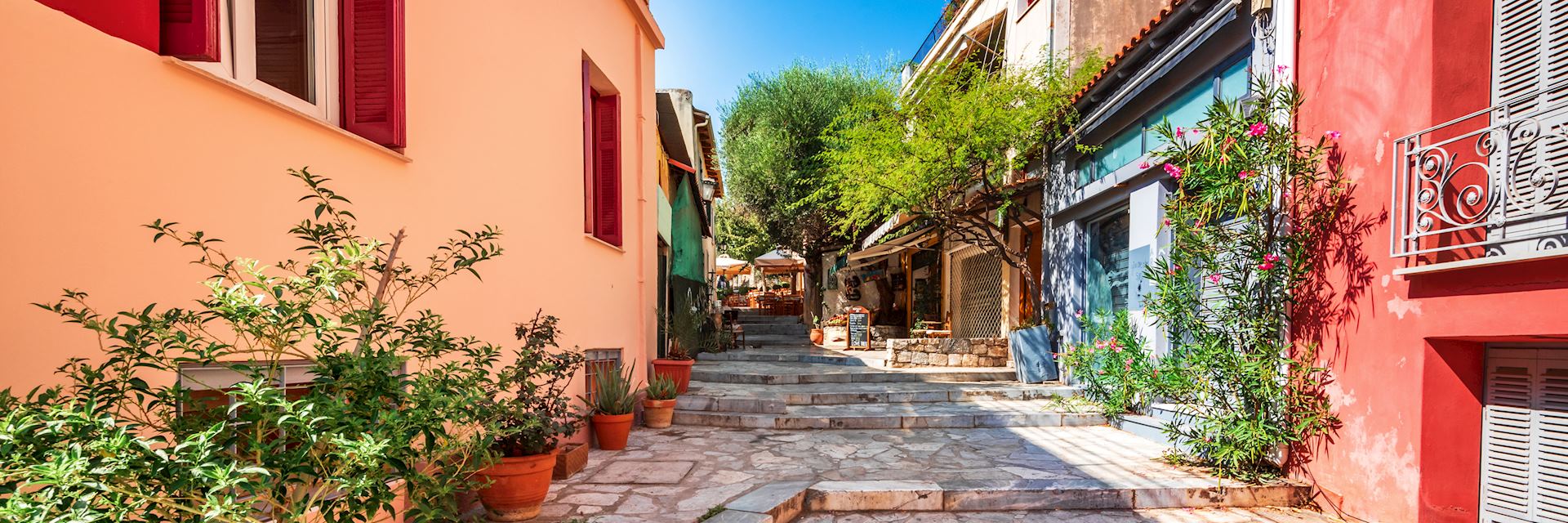 Old street in the Plaka district, Athens