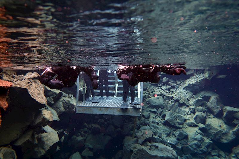 Snorkel dive in Silfra fissure, Þingvellir National Park