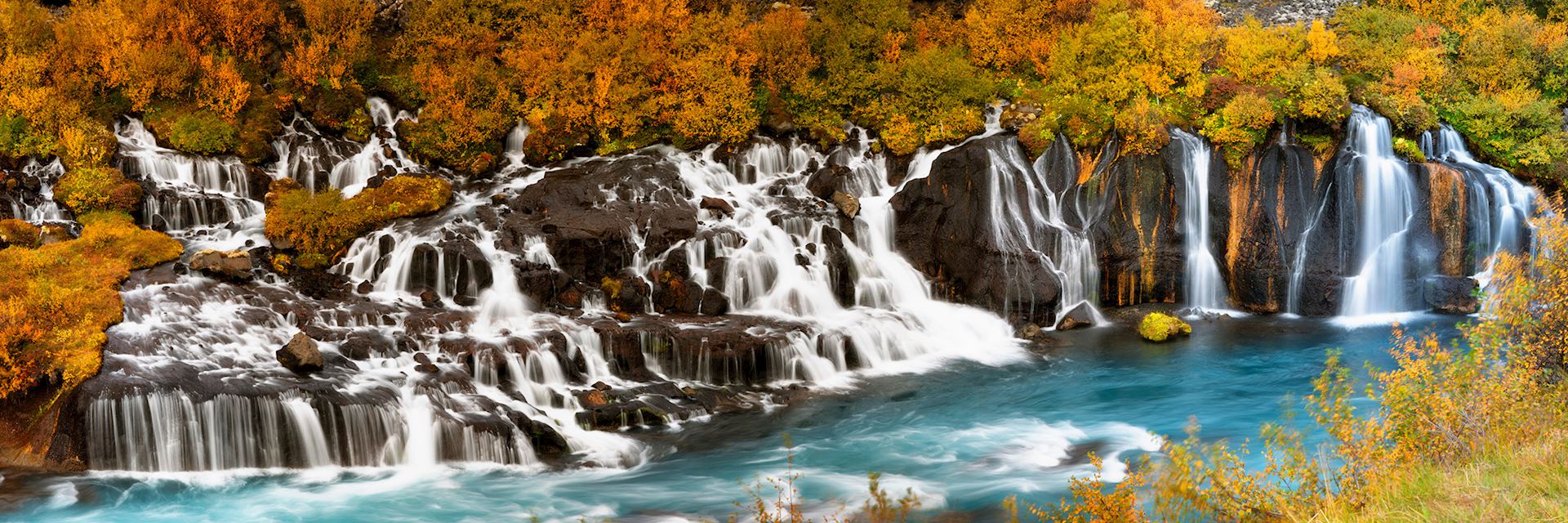 Hraunfossar Waterfall
