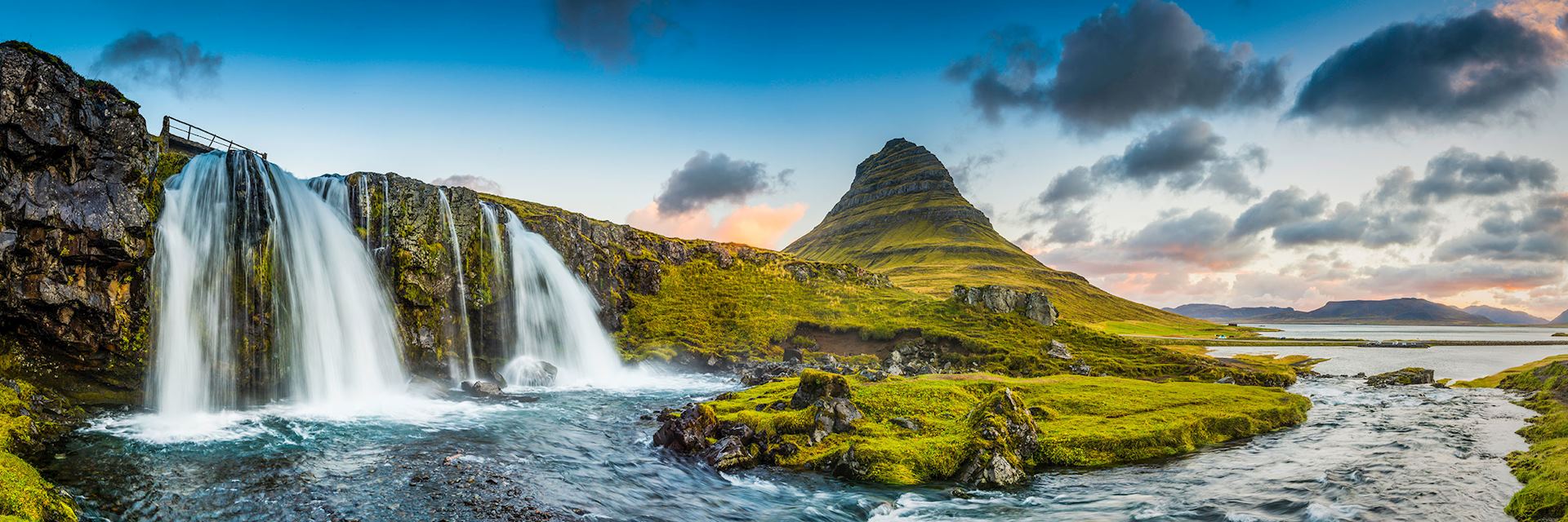 Mountain waterfalls, Kirkjufell