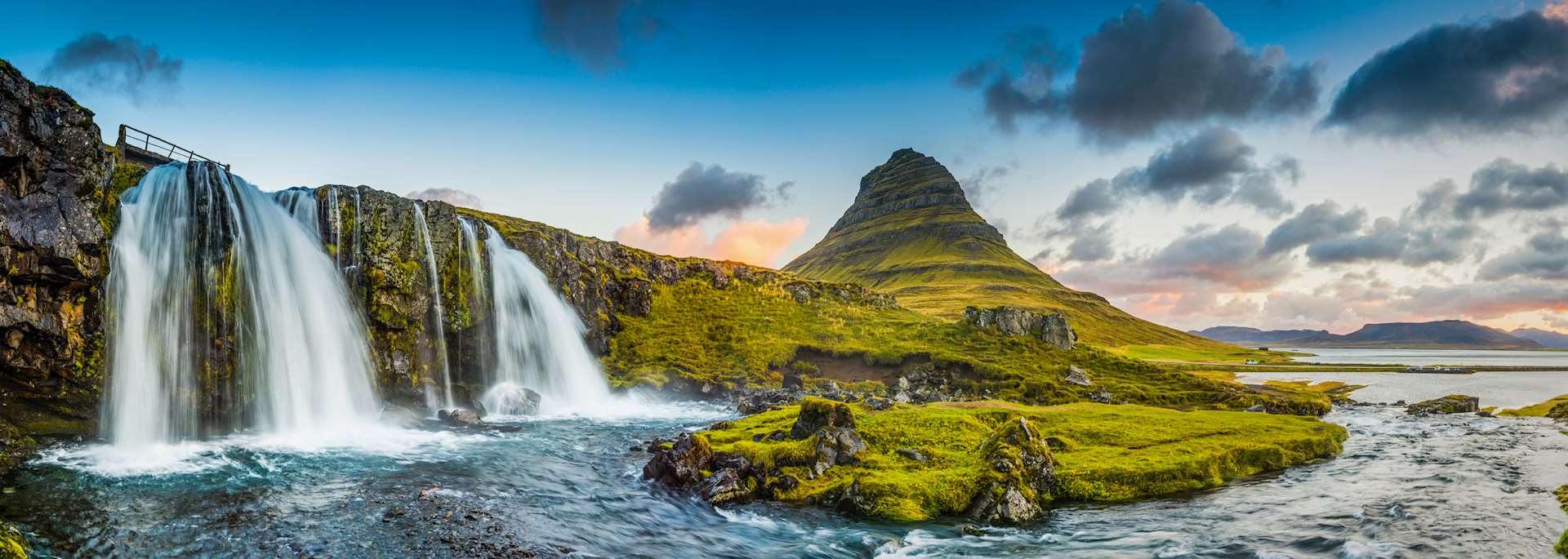 Mountain waterfalls, Kirkjufell
