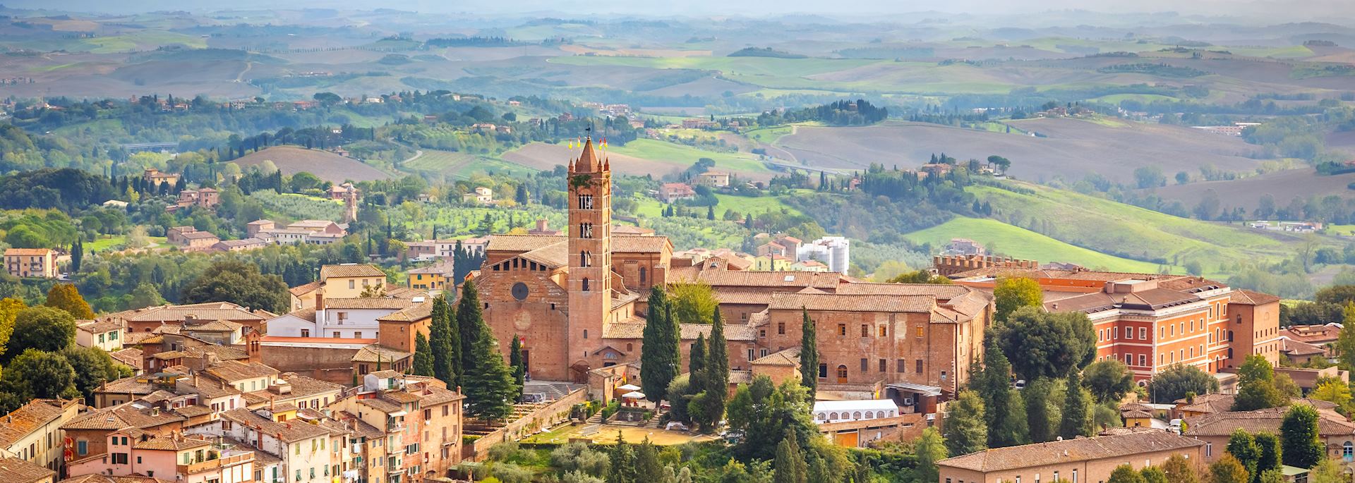 Aerial view over Siena