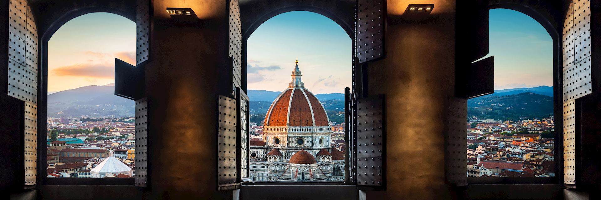 View from the old window on Florence Duomo Basilica di Santa Maria del Fiore