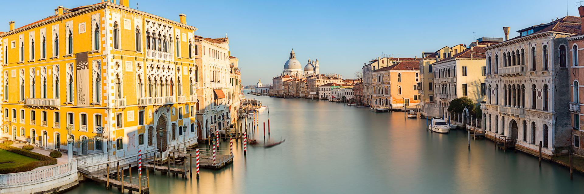 Full View from Accademia Bridge on Grand Canal, Venice, Italy