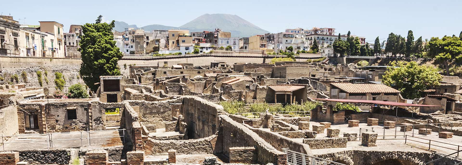 View over Herculaneum, Italy