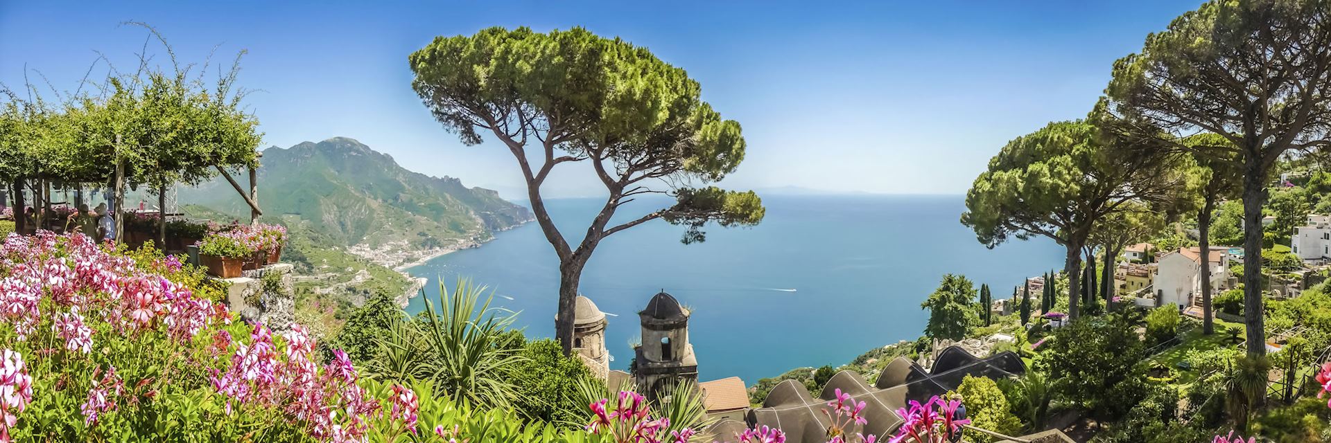 Amalfi Coast from Villa Rufolo gardens in Ravello