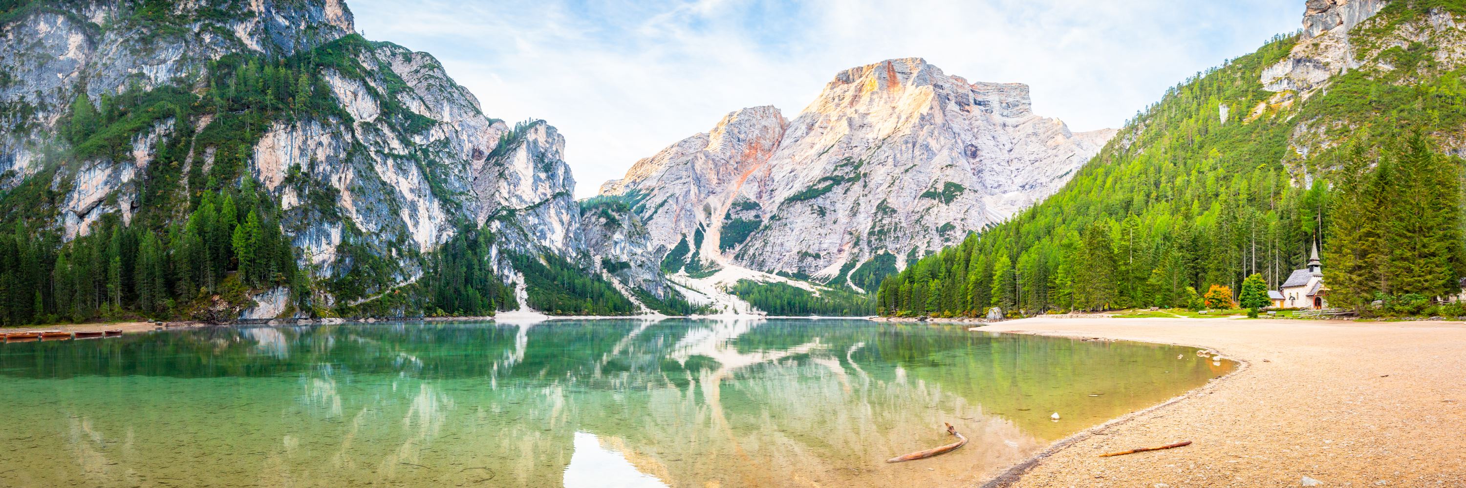 Lago di Braies lake in the Italian Dolomites