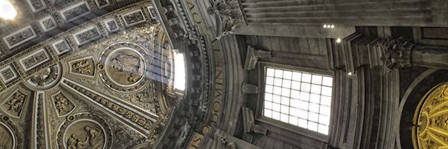 The inside of St Peter's Basilica, Rome