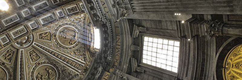 The inside of St Peter's Basilica, Rome