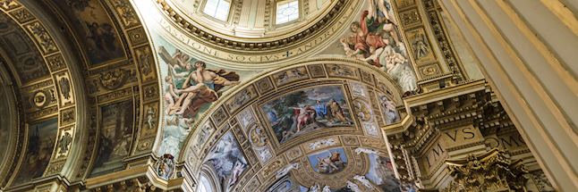 The ornately decorated ceilling of Sant'Andrea della Valle, Rome