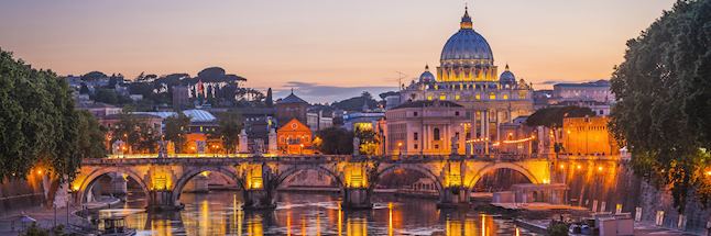 St Peter’s Basilica from across the Tiber, Rome