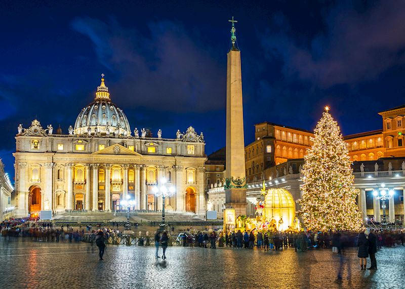 St Peter's Basilica at Christmas, Rome