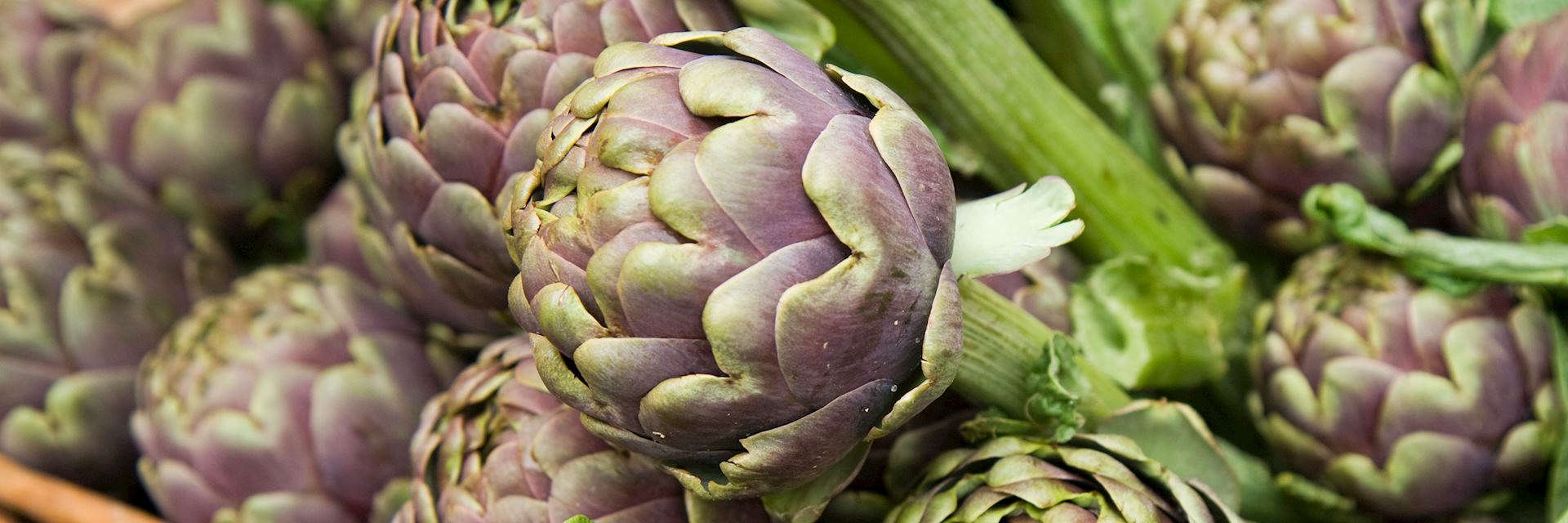 Artichokes at a market stall in Rome 