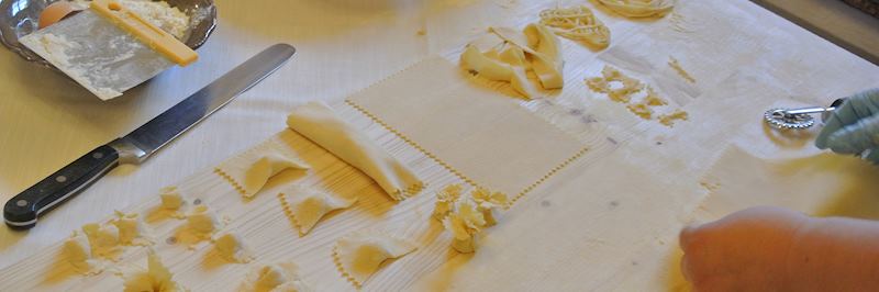 Pasta making at Castello di Meleto