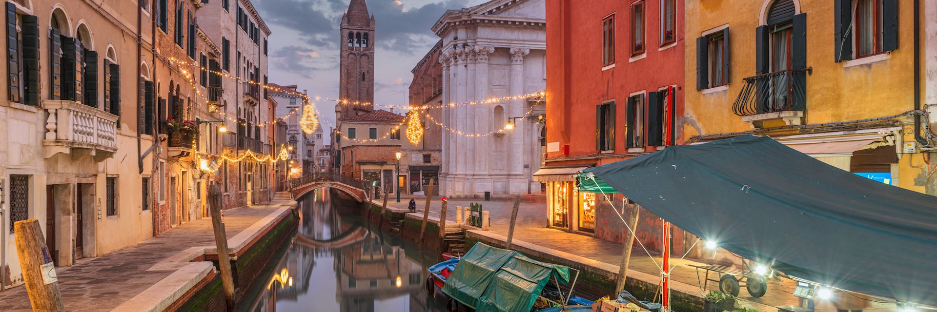 Venice canal at dusk