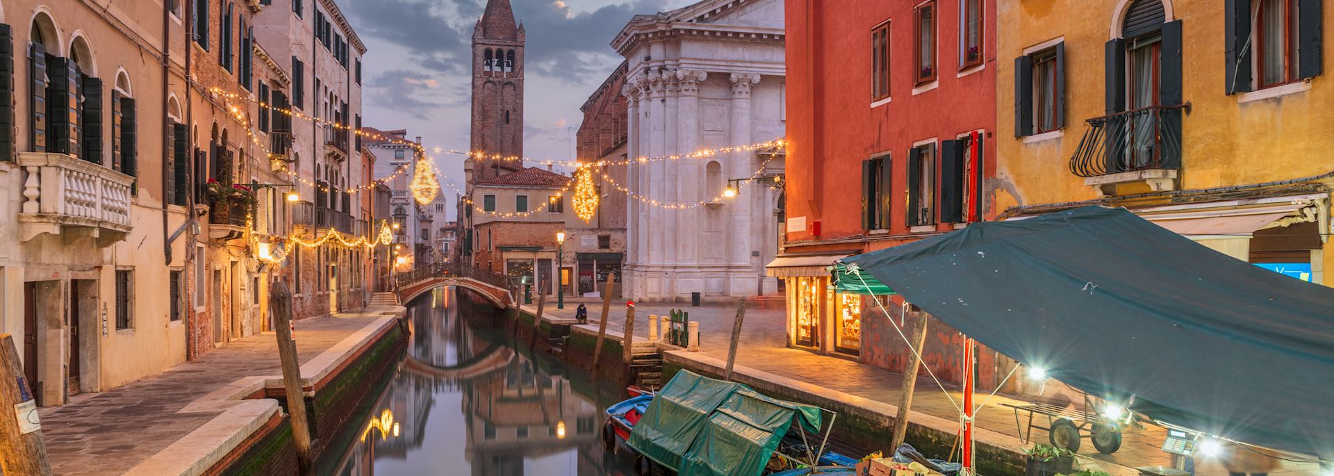 Venice canal at dusk