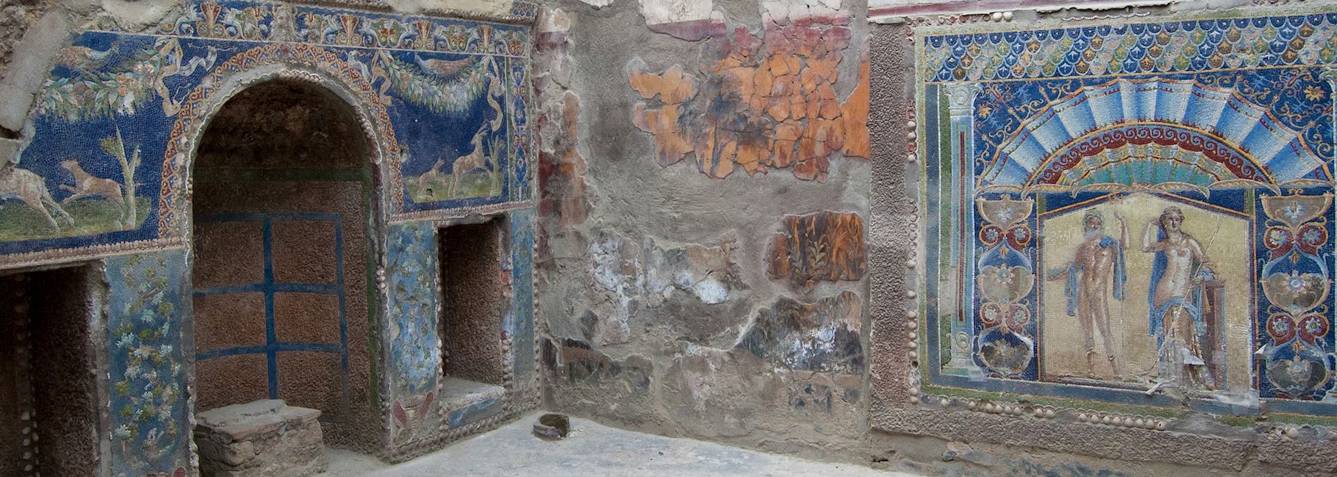 Mosaics on the walls of a villa, Herculaneum 