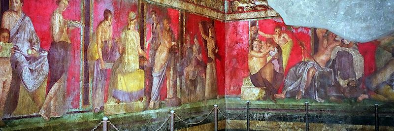 A well preserved fresco from a villa in Pompeii