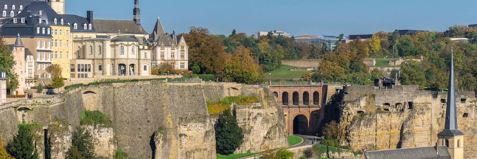 Aerial view of Old Town, Luxembourg City