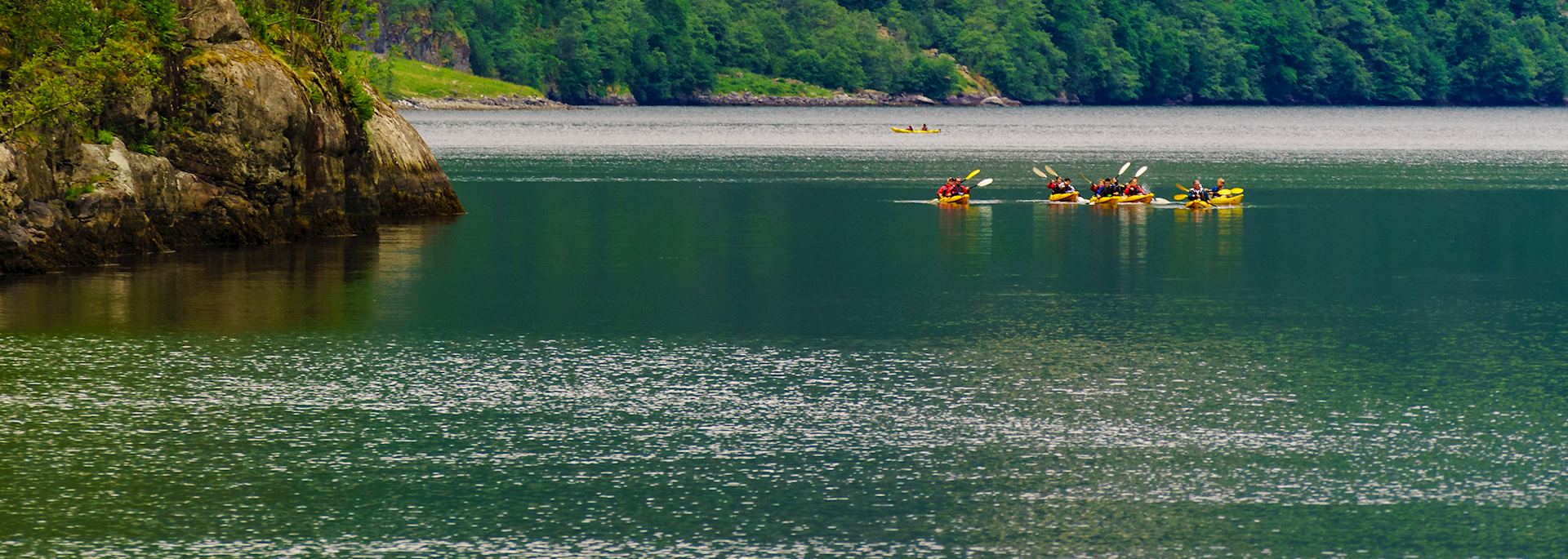 Kayaking from Balestrand, Norway