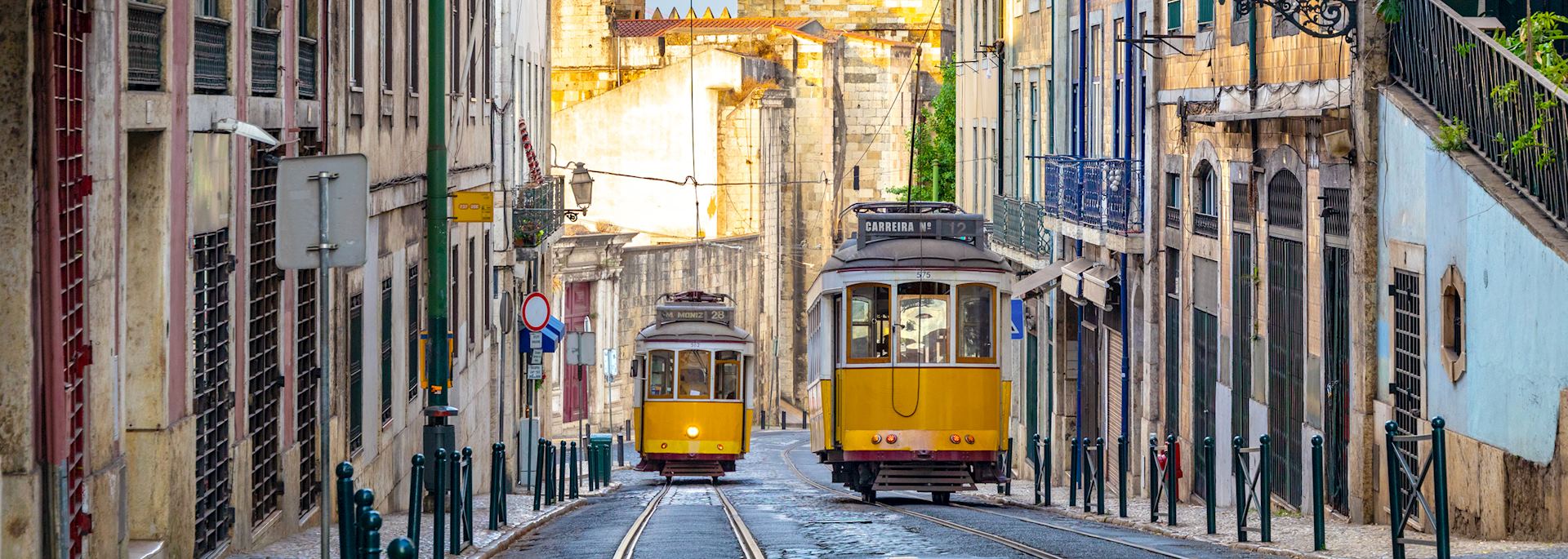 Historic trams in Lisbon