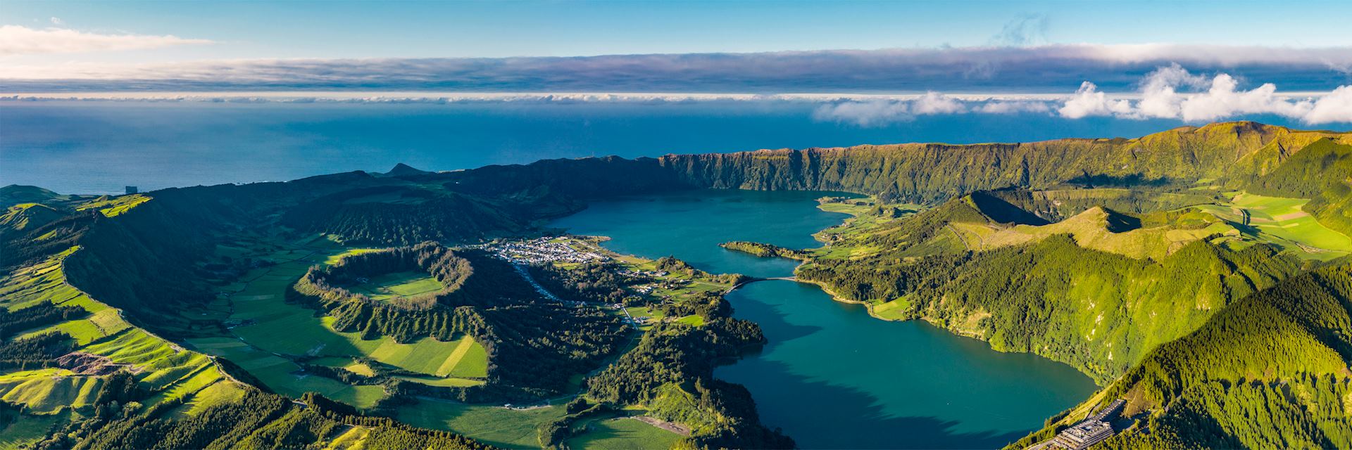travel to azores from lisbon Aerial view of São Miguel Island