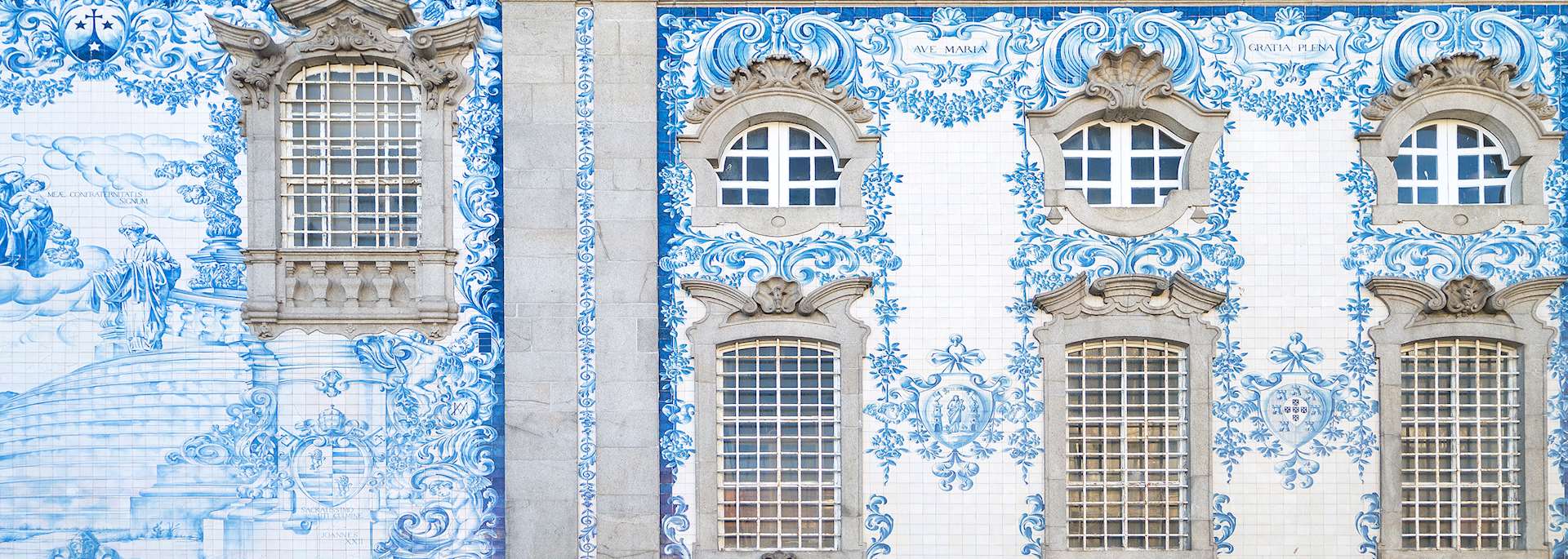 Traditional tiled church, central Porto