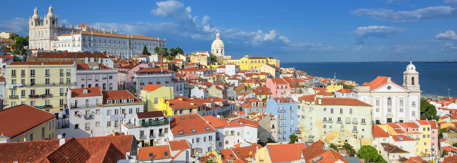 Panoramic view of Alfama quarter, Lisbon