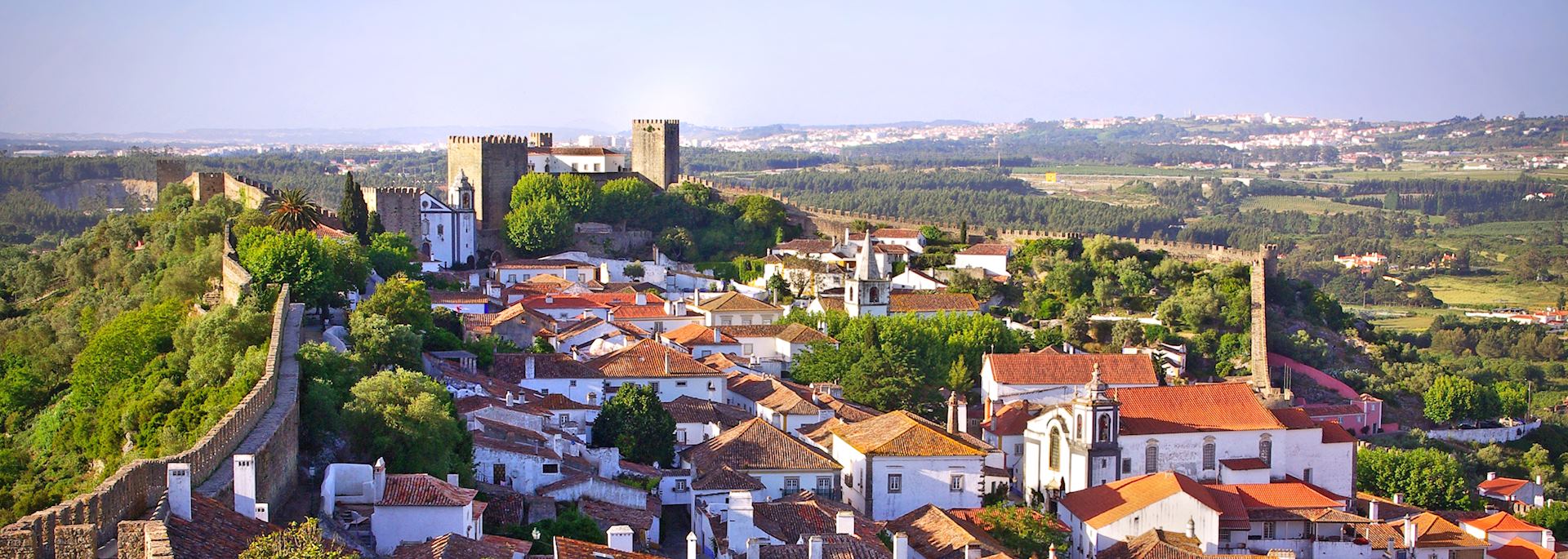 Aerial view of the village of Obidos, Estremadura