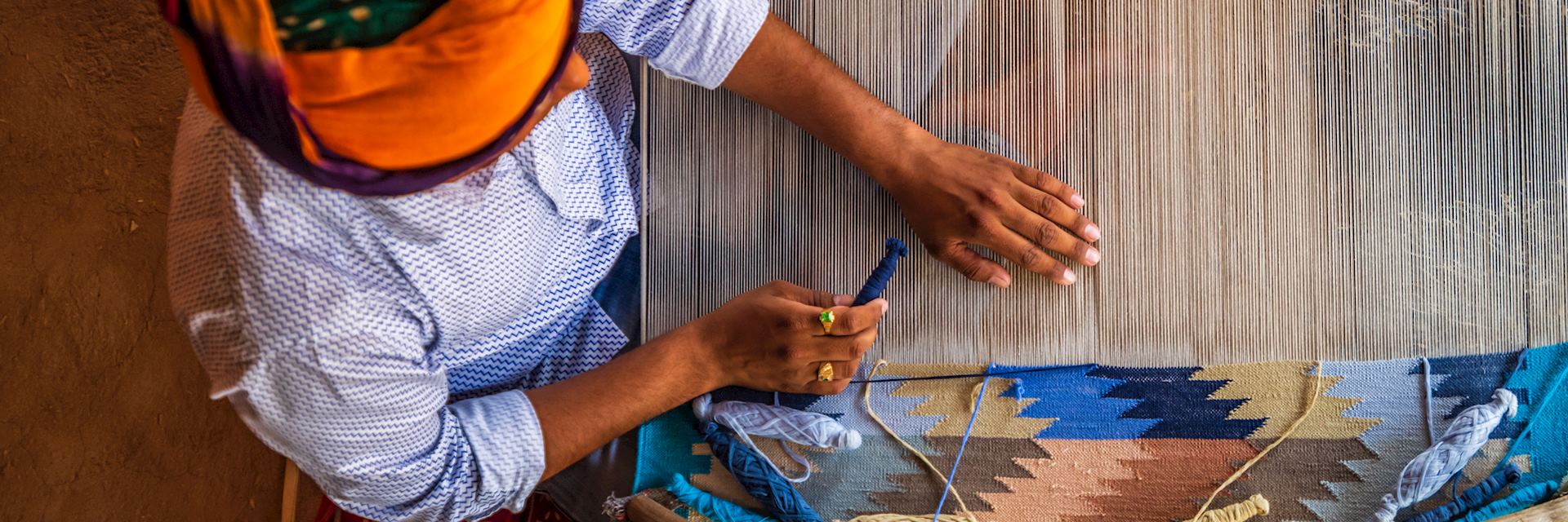 Local weaver in Rajasthan, India