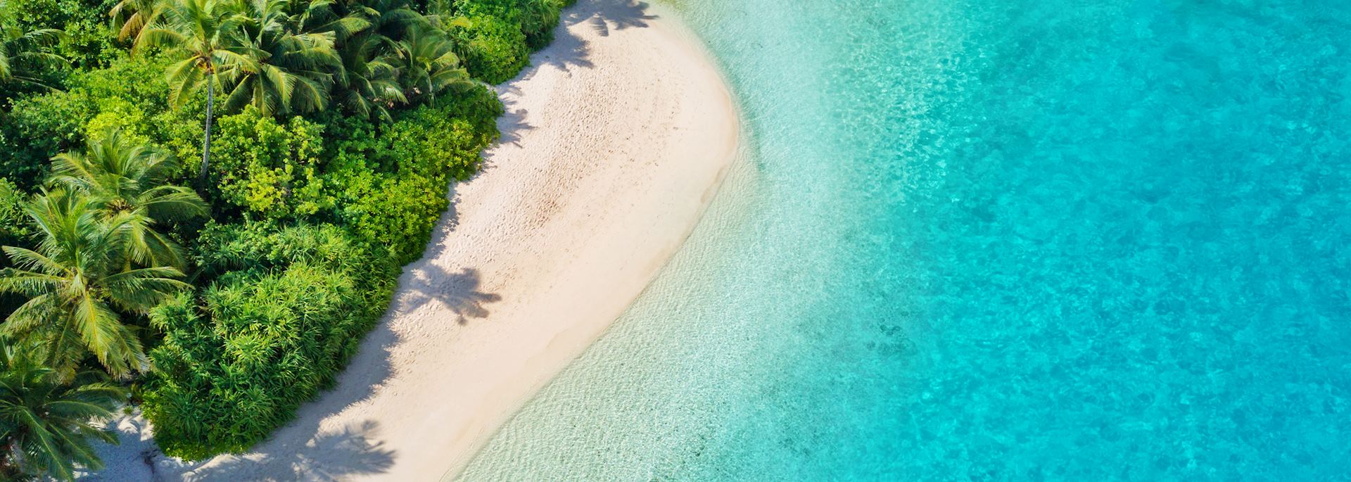 Maldives beach aerial view