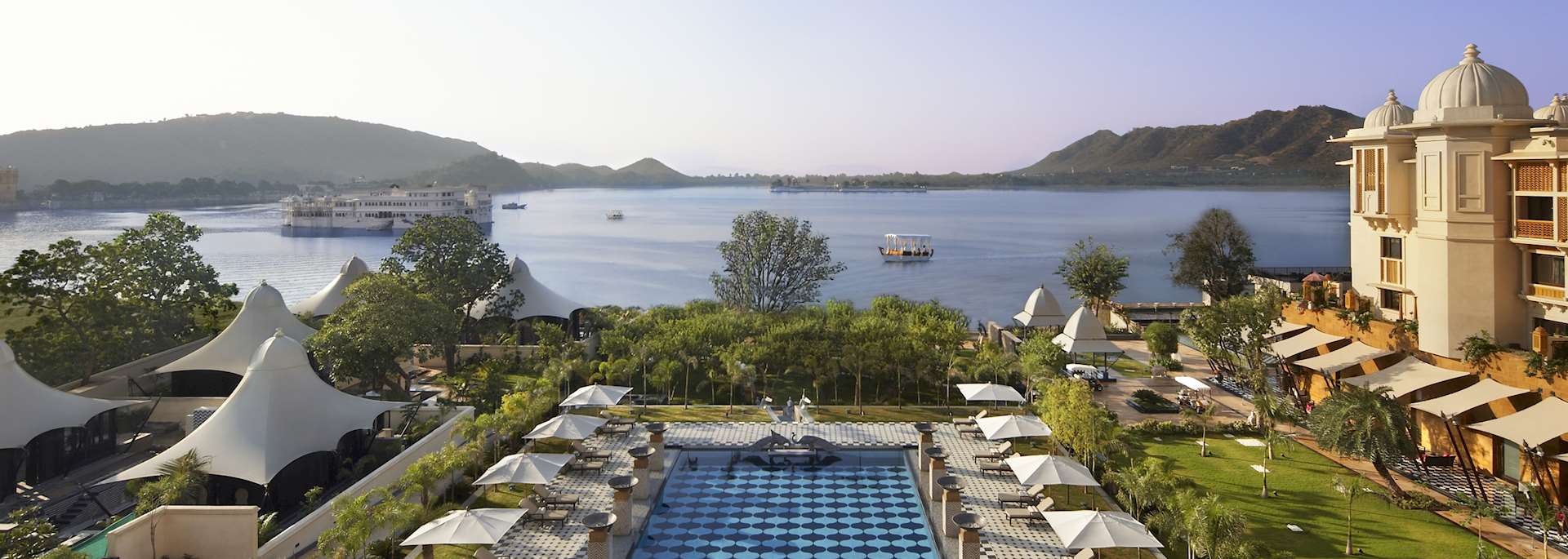 Swimming pool at Leela Palace, Udaipur