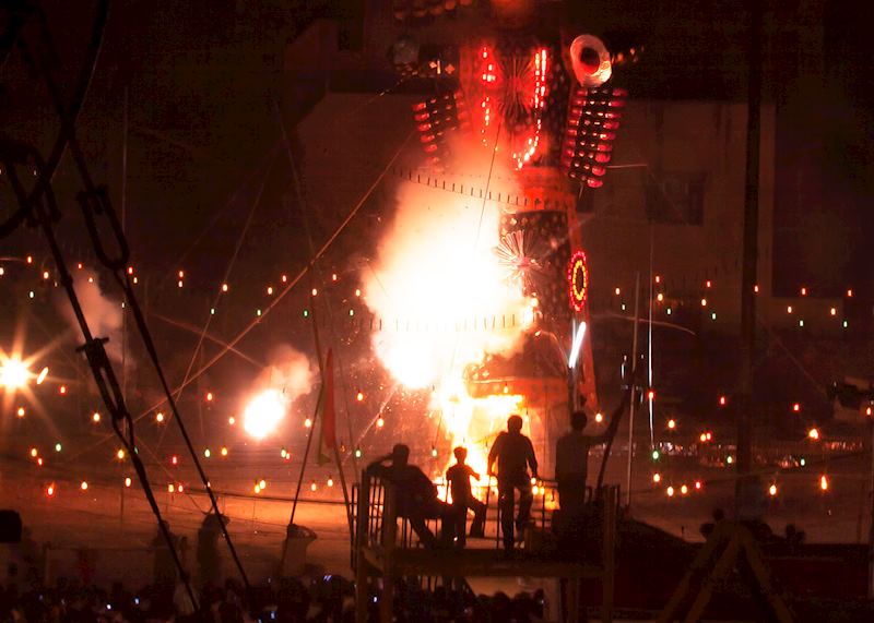 Burning effigy of Ravana