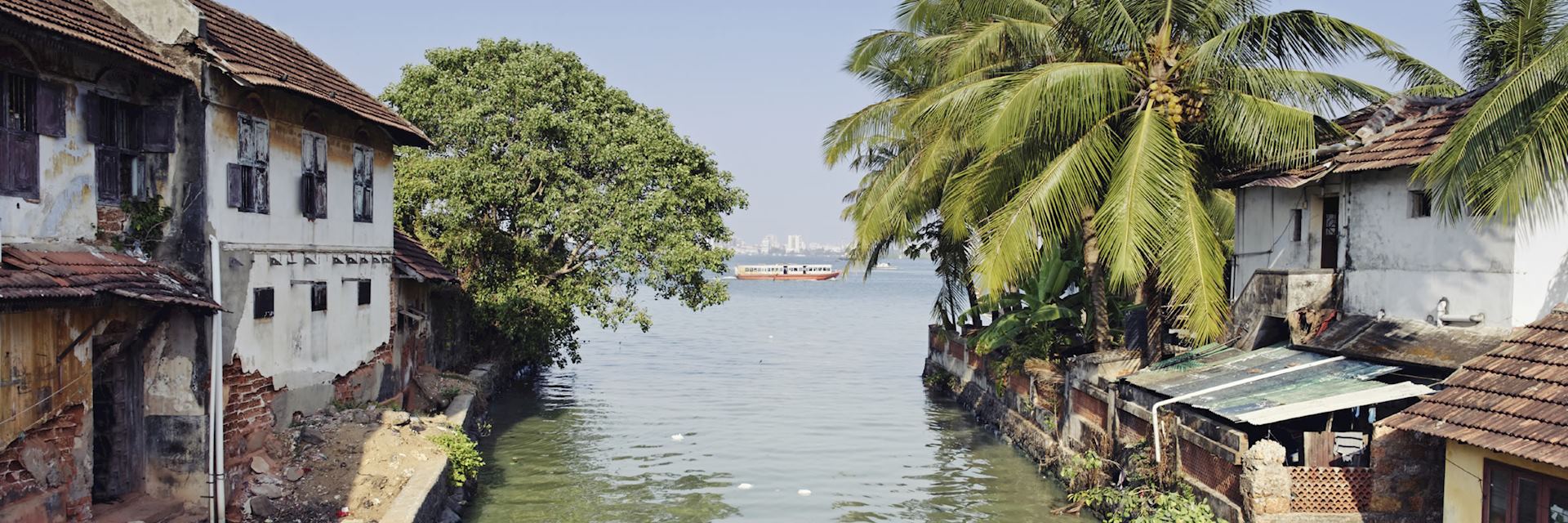 Houses on the waterfront in Cochin