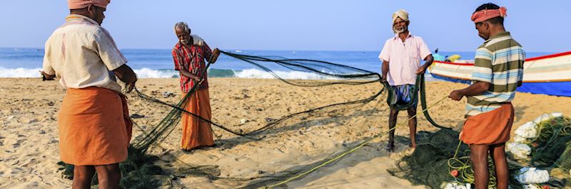 Fishermen on a Kerala beach