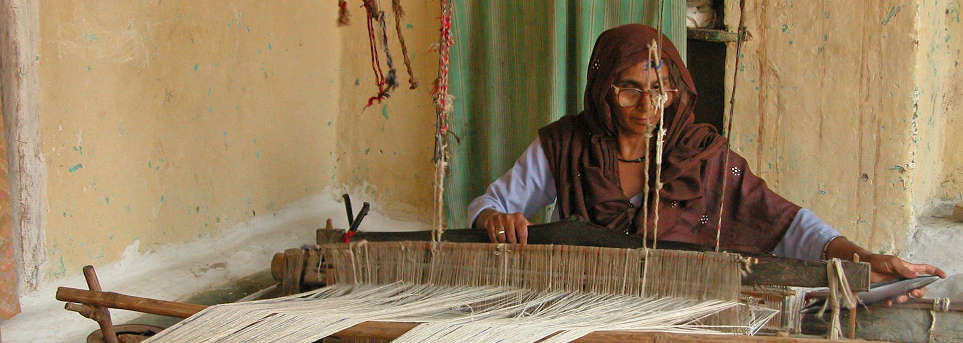 Durries being woven at Garli, Pragpur