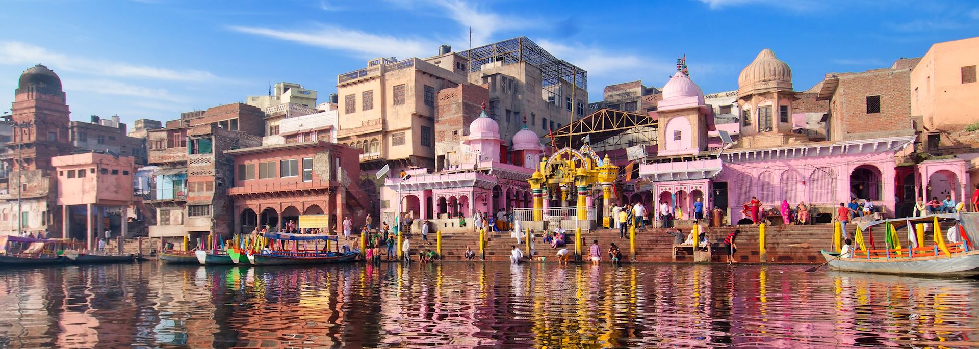 Varanasi ghats seen from the Ganges
