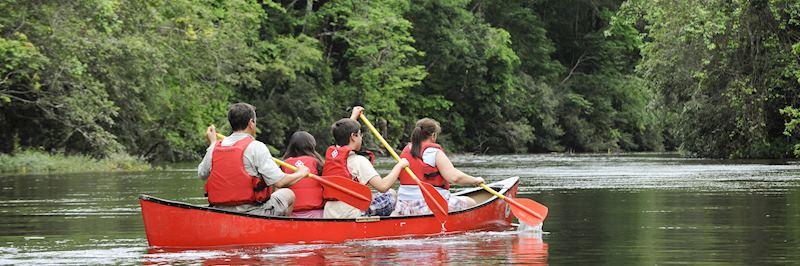 Family canoe trips are possible from Lodge at Chaa Creek, Belize