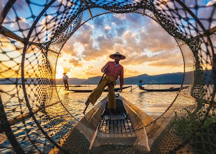 Fisherman, Inle Lake, Myanmar Fisherman, Inle Lake, Myanmar
