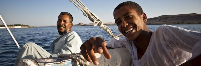 The crew of a traditional felucca boat