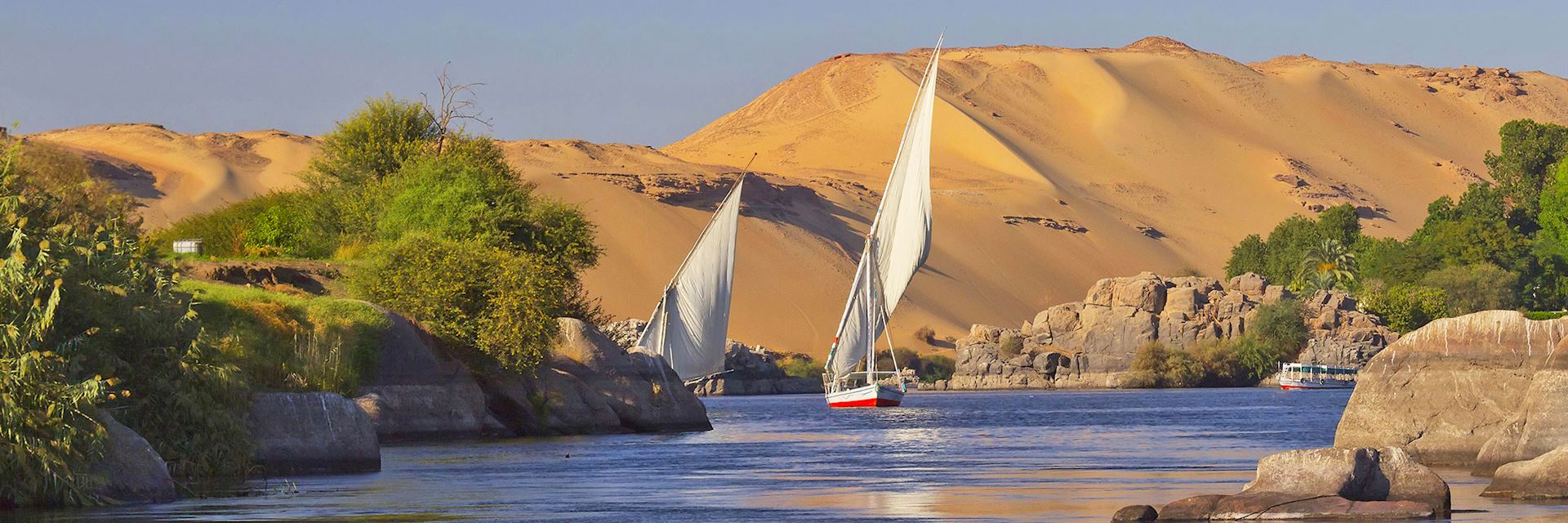 Sailing boats on the Nile near Aswan