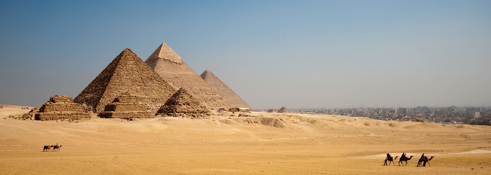 Pyramids of Giza and Cairo skyline
