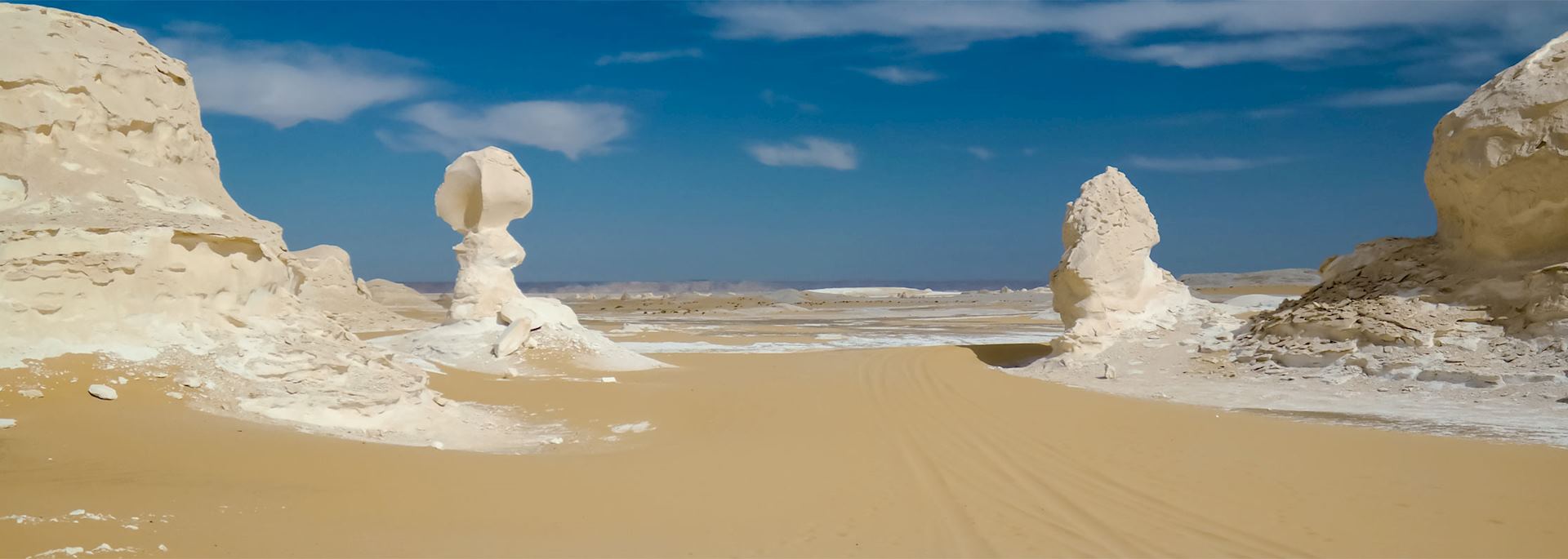 Natural sculptures in the White Desert