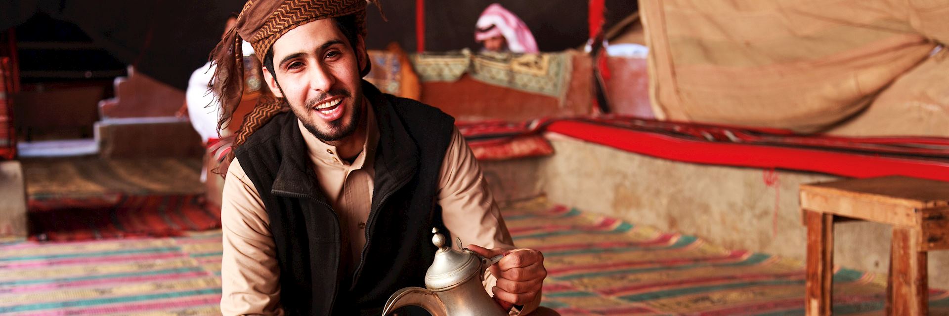 Man serving coffee in Jordan