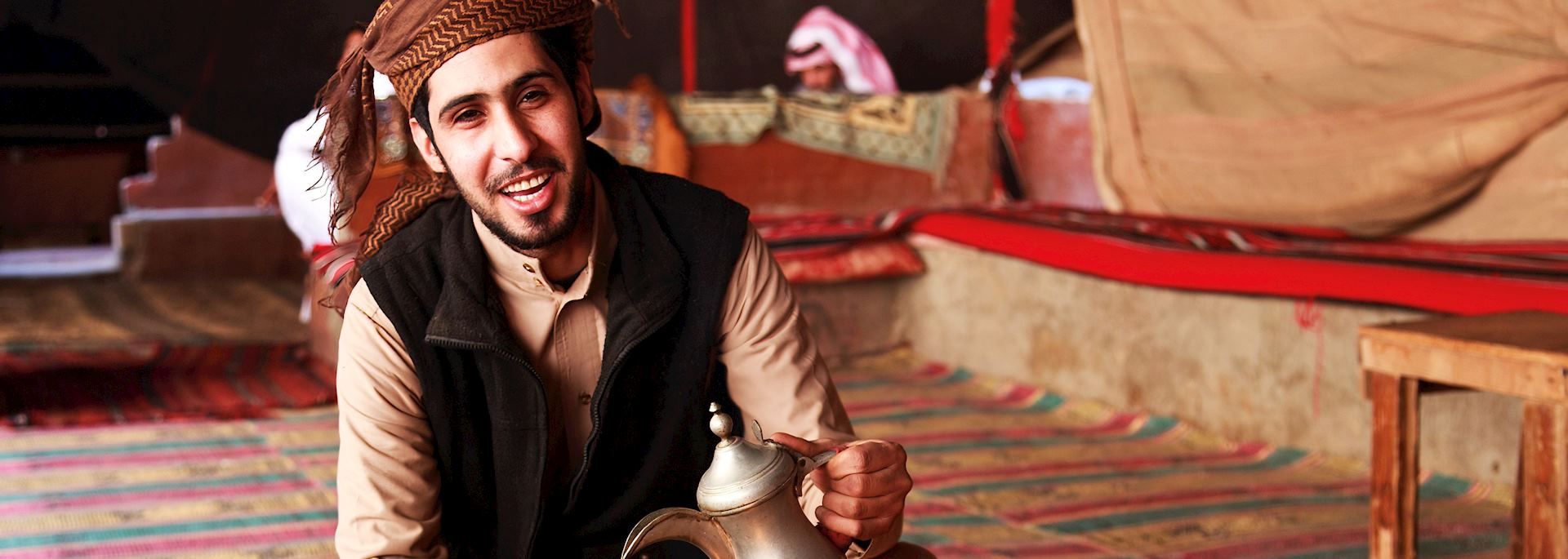 Man serving coffee in Jordan
