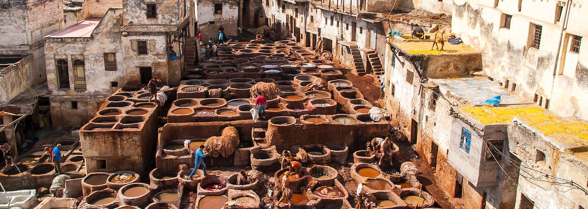 Tanners at work, Fez
