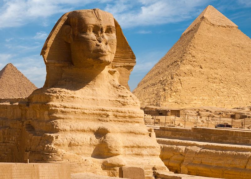 Great Sphinx and pyramids, Giza