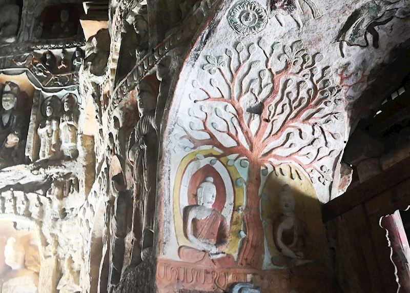 Elaborate carvings, Yungang Grottoes
